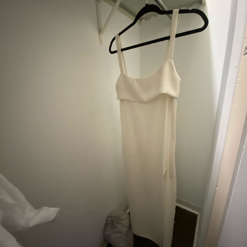 White Long Slit Dress Size S